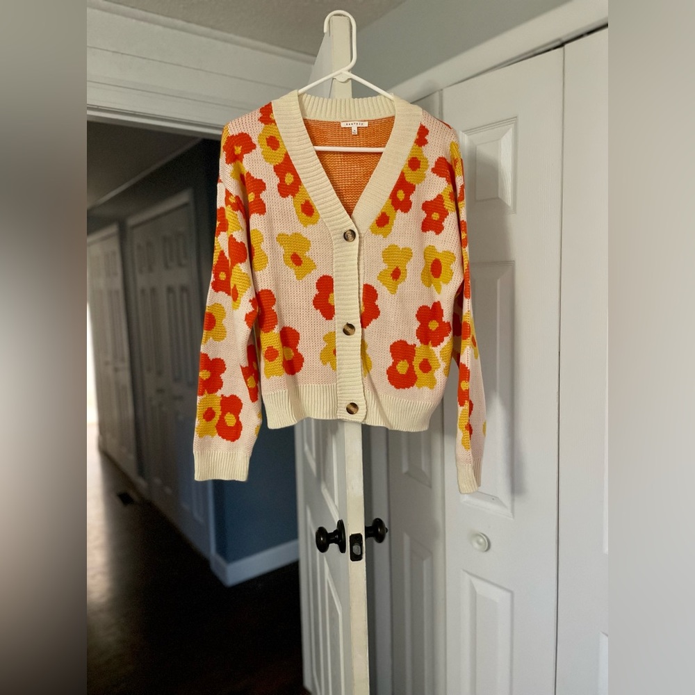 Boutique Floral Cardigan Sweater